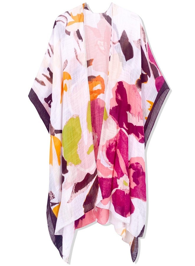 Moss Rose Women's Beach Cover up Swimsuit Kimono Cardigan with Bohemian Floral Print - Image 2